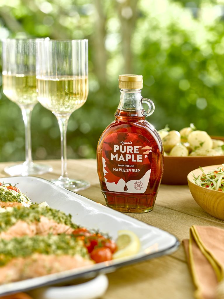 Pure Maple Syrup Glazed Salmon with Summer Salads