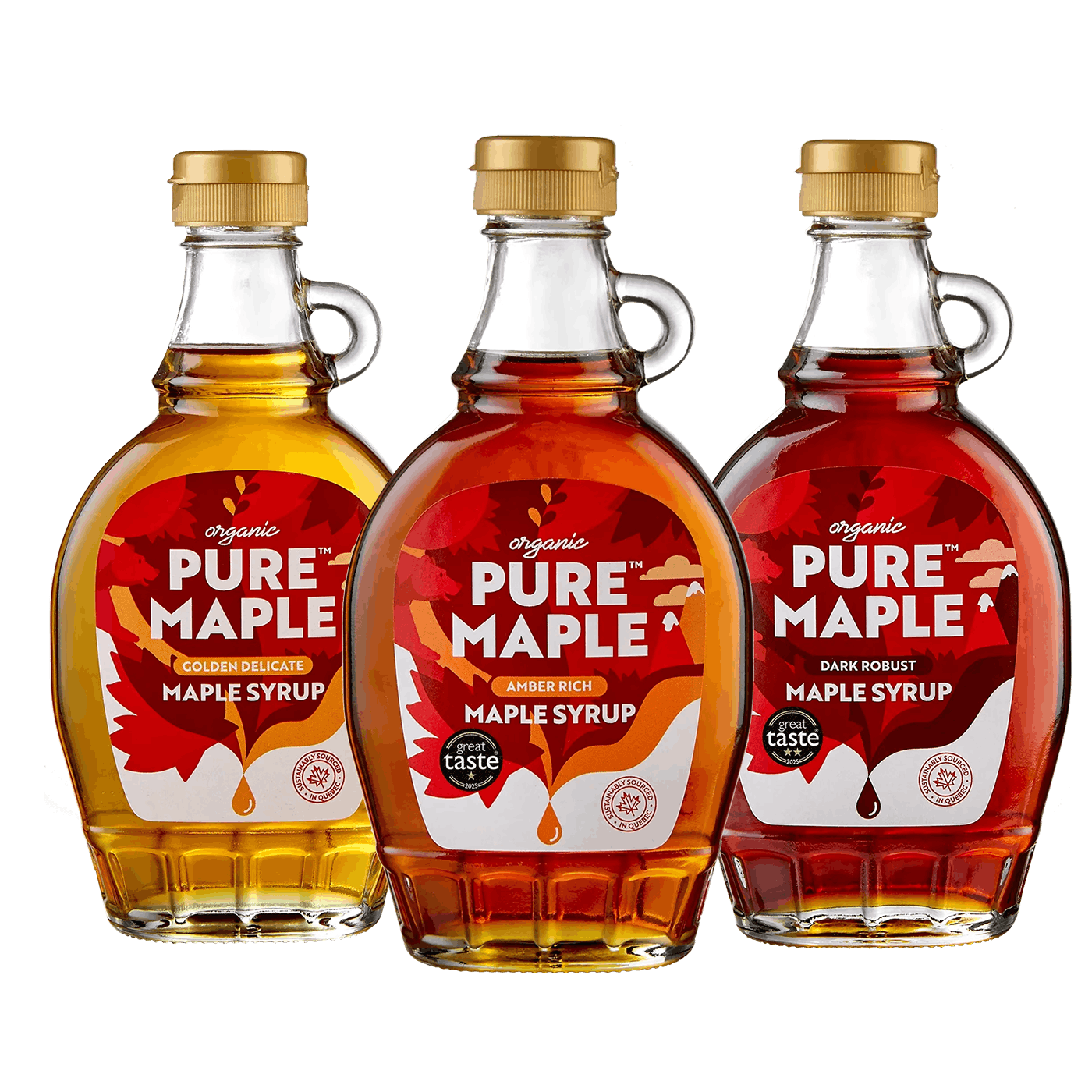NEW Organic Pure Maple Syrup 3 Pack: Golden Delicate, Amber Rich & Dark ...