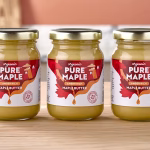 pure maple organic maple butter jars in a row